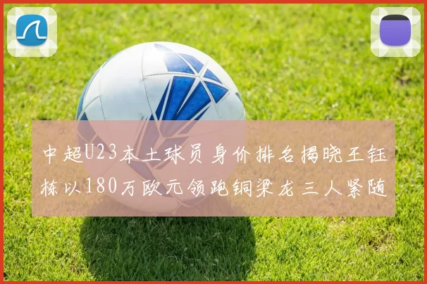 中超U23本土球员身价排名揭晓王钰栋以180万欧元领跑铜梁龙三人紧随其后